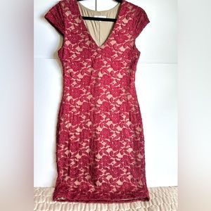 Cocktail and Party Stretch Dress Color Burgundy Size 4